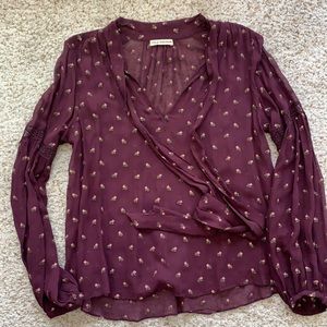 Ulla Johnson floral top burgundy
